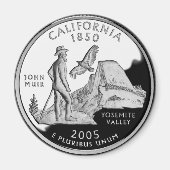 Faux California State Quarter Yosemite Valley Muir Magneet (Voorkant)