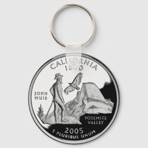 Faux California State Quarter Yosemite Valley Muir Sleutelhanger