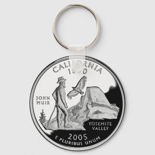 Faux California State Quarter Yosemite Valley Muir Sleutelhanger (Voorkant)