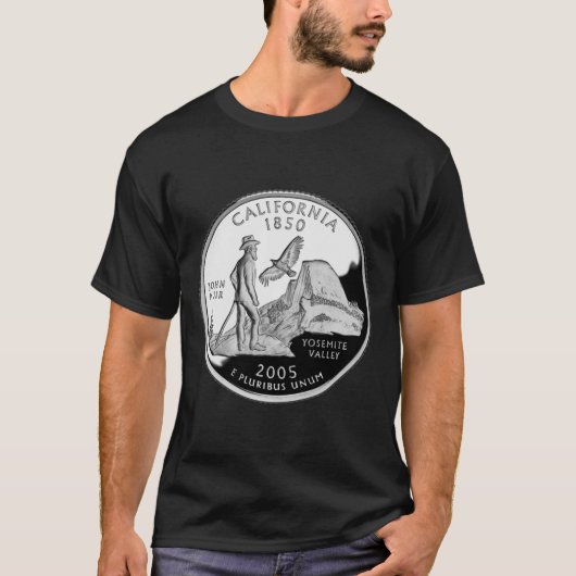 Faux California State Quarter Yosemite Valley Muir T-shirt (Voorkant)