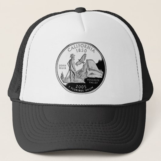 Faux California State Quarter Yosemite Valley Muir Trucker Pet (Voorkant)