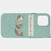 Faux Canvas Aangepast Seashell Applique Case-Mate iPhone Case (Achterkant (horizontaal))