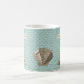 Faux Canvas Aangepast Seashell Applique Koffiemok (Center)
