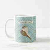 Faux Canvas Aangepast Seashell Applique Koffiemok (Links)