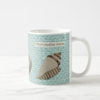Faux Canvas Aangepast Seashell Applique Koffiemok