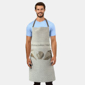 Faux Canvas Aangepast Seashell Applique Schort (Gedragen)