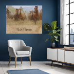 Faux Canvas Wilde Paarden Running Equine<br><div class="desc">Mooie paardenmuur decor met wilde paarden lopen! Dit is zeker voor een paardenliefhebber.</div>