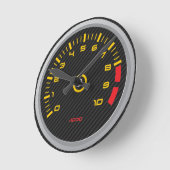 Faux Carbon Car RPM Gage Wall klok (Hoek)