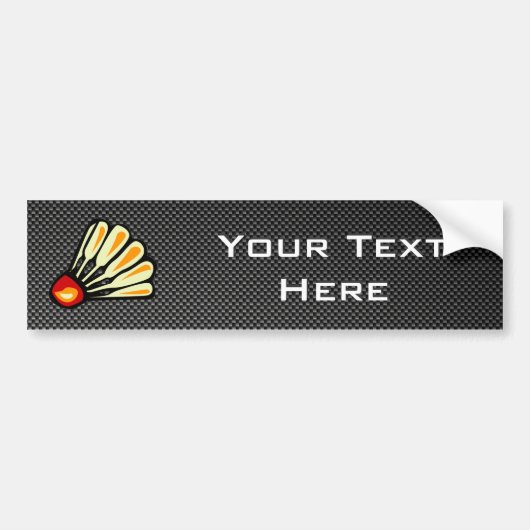 Faux Carbon Fiber Badminton Bumpersticker (Voorkant)