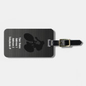 Faux Carbon Fiber Cycling Bagagelabel (Voorkant horizontaal)