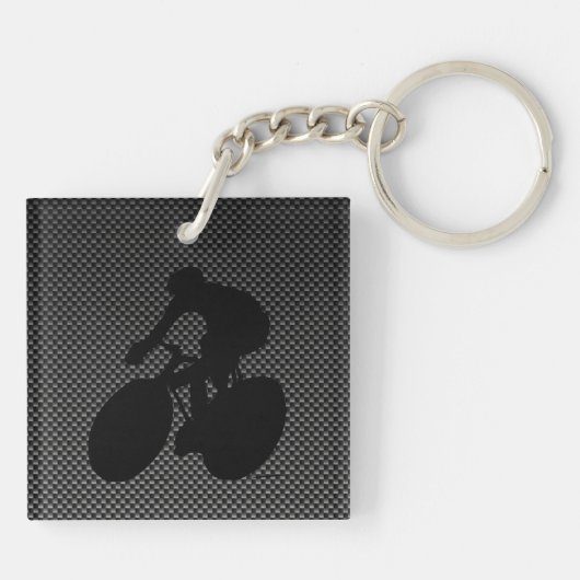 Faux Carbon Fiber Cycling Sleutelhanger (Achterkant)