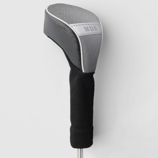 Faux Carbon Fiber Monogram Golf Head Hoesje Golfheadcover (Schuin)