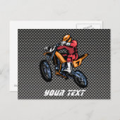 Faux Carbon Fiber Motocross Briefkaart (Voorkant / Achterkant)