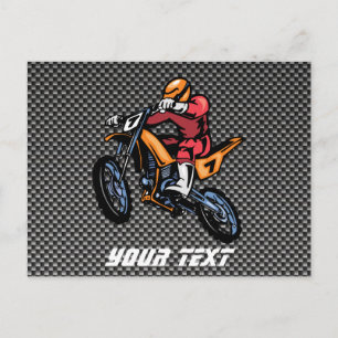 Faux Carbon Fiber Motocross Briefkaart