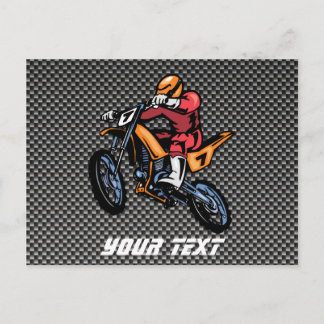 Faux Carbon Fiber Motocross Briefkaart