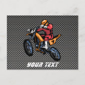 Faux Carbon Fiber Motocross Briefkaart (Voorkant)