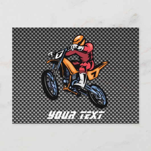 Faux Carbon Fiber Motocross Briefkaart (Voorkant)
