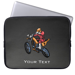 Faux Carbon Fiber Motocross Laptop Sleeve