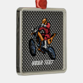 Faux Carbon Fiber Motocross Metalen Ornament (Rechts)