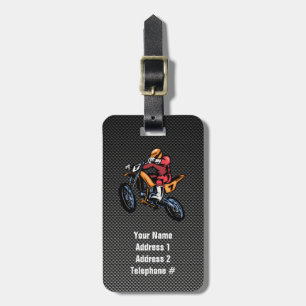Faux Carbon Fiber Motorcross Bagagelabel