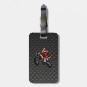 Faux Carbon Fiber Motorcross Bagagelabel (Achterkant verticaal)