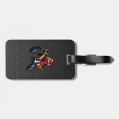 Faux Carbon Fiber Motorcross Bagagelabel (Achterkant horizontaal)