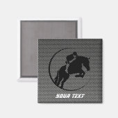 Faux Carbon Fiber Ruitersport Magneet (Voorkant / Achterkant)