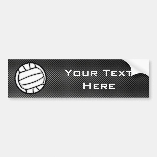 Faux Carbon Fiber Volleyball Bumpersticker (Voorkant)