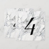 Faux Carrara Marble Table Number Kaarten (Voorkant / Achterkant)