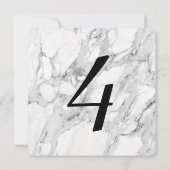 Faux Carrara Marble Table Number Kaarten (Achterkant)