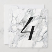 Faux Carrara Marble Table Number Kaarten (Voorkant)
