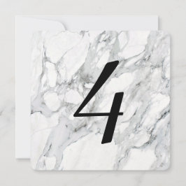 Faux Carrara Marble Table Number Kaarten