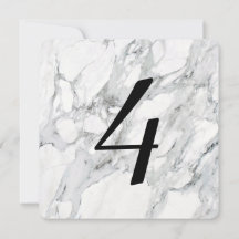 Faux Carrara Marble Table Number Kaarten