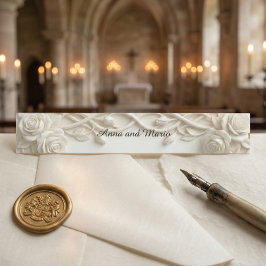 Faux Carved Plaster Relief Ivory Floral Uitnodigingen Wikkel