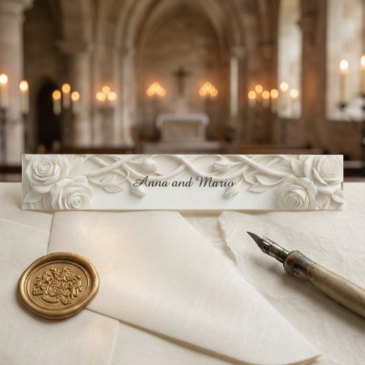 Faux Carved Plaster Relief Ivory Floral Uitnodigingen Wikkel