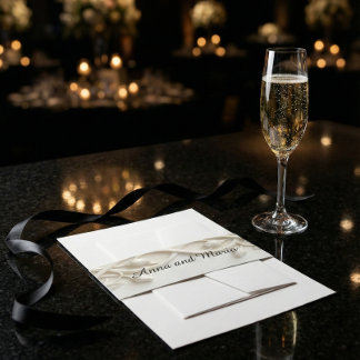 Faux Carved Plaster Relief Ivory Floral Uitnodigingen Wikkel