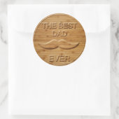 Faux Carved Wood De beste vader ooit Ronde Sticker (Tas)