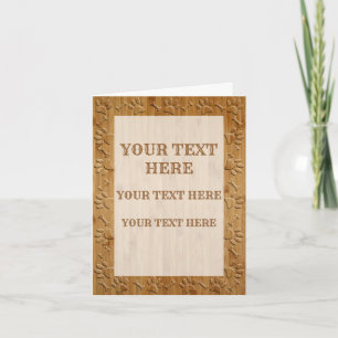 Faux Carved Wood Dog Paws And Bones Notitiekaartje