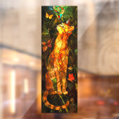 Faux Cat Painting Stained Glass Art Raamsticker (Vel 2)