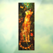 Faux Cat Painting Stained Glass Art Raamsticker (Vel 3)