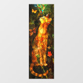 Faux Cat Painting Stained Glass Art Raamsticker (Vel)