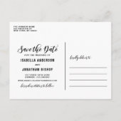 Faux Chalkboard Drie Fotocollage slaat de datum op Aankondigingskaart (Achterkant)