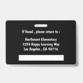 Faux Chalkboard Early Ed Teacher Photo ID Badge (Achterkant)