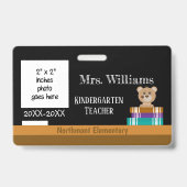 Faux Chalkboard Early Ed Teacher Photo ID Badge (Voorzijde)