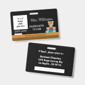 Faux Chalkboard Early Ed Teacher Photo ID Badge (Voor- en achterkant)