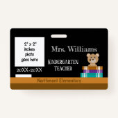 Faux Chalkboard Early Ed Teacher Photo ID Badge (Voorkant)