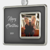 Faux Chalkboard Foto omwoeld Verzilverd Omlijst Ornament (Links)