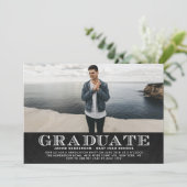 Faux Chalkboard FotograduPartij Uitnodiging (Staand voorkant)