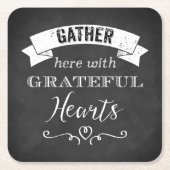 FAUX Chalkboard Grateful Hearts PAPER Onderzetters (Voorkant)