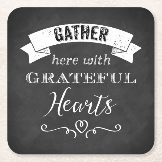 FAUX Chalkboard Grateful Hearts PAPER Onderzetters (Voorkant)